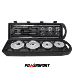 SET MANCUERNAS BARRAS CROMADO 50 kgs con Maleta